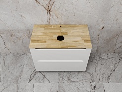 Style Line Тумба с раковиной Бали 80 подвесная белый софт – фотография-4